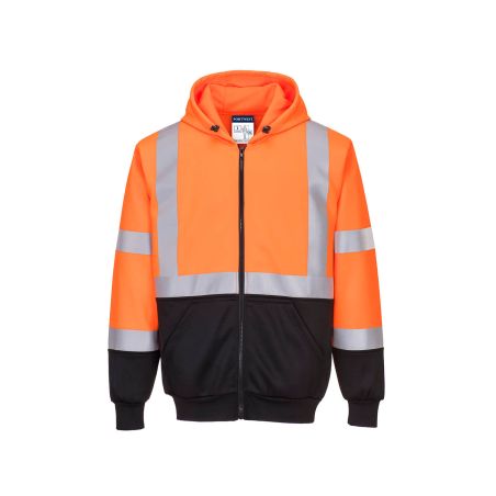 Dvoubarevná Hi-Vis mikina s kapucí - 1